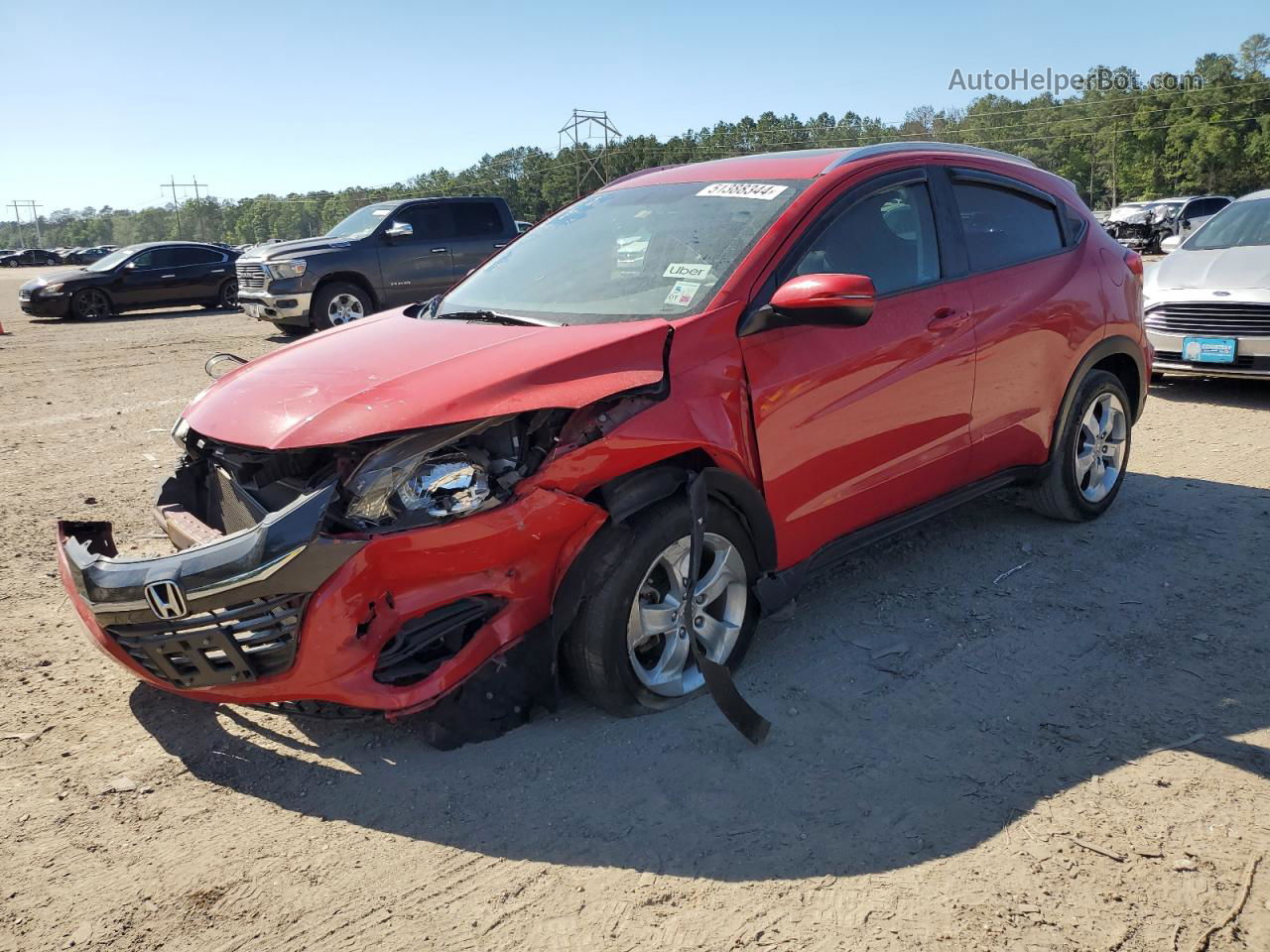 2016 Honda Hr-v Exl Red vin: 3CZRU5H71GM738854