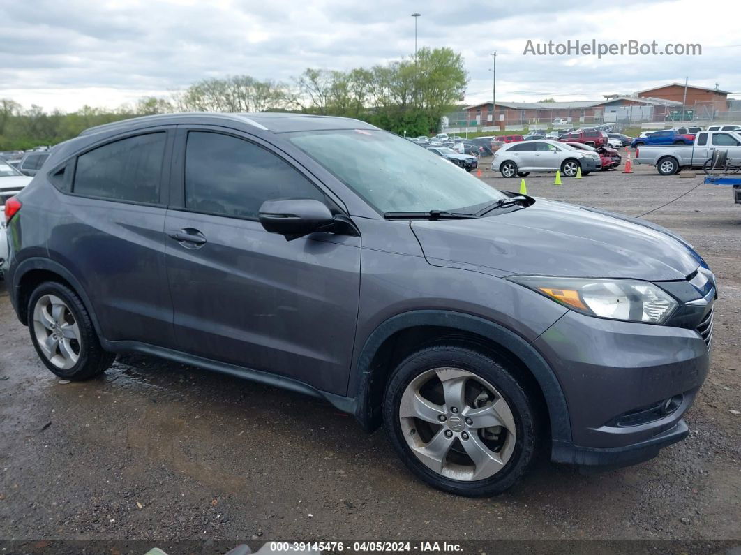 2016 Honda Hr-v Ex-l Gray vin: 3CZRU5H76GM722617