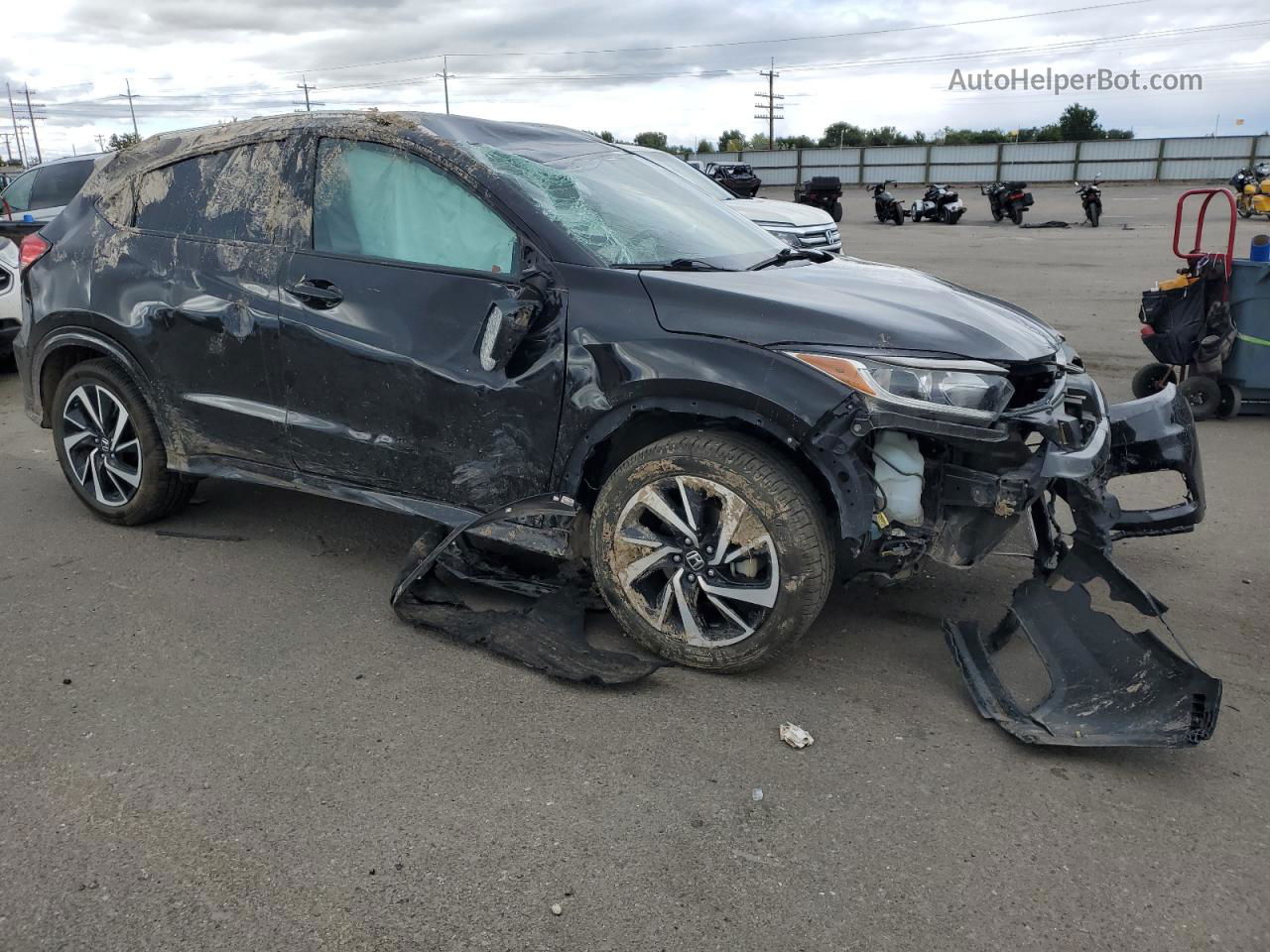 2019 Honda Hr-v Sport Black vin: 3CZRU6H12KG700526