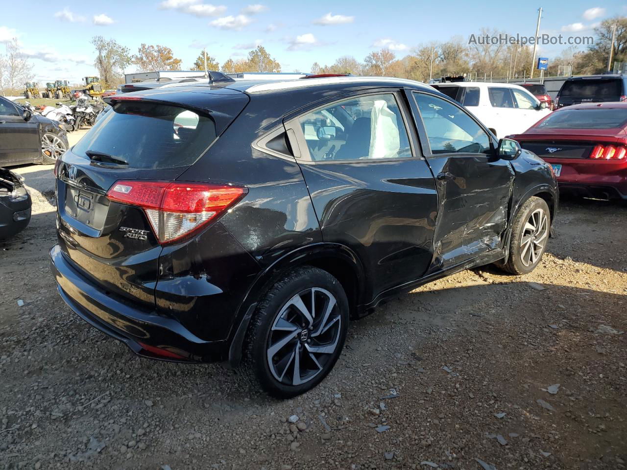 2019 Honda Hr-v Sport Черный vin: 3CZRU6H12KG732330