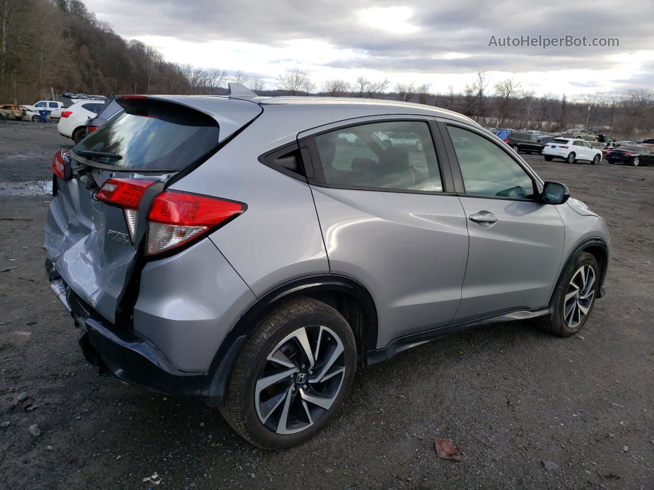 2019 Honda Hr-v Sport Silver vin: 3CZRU6H14KG719594