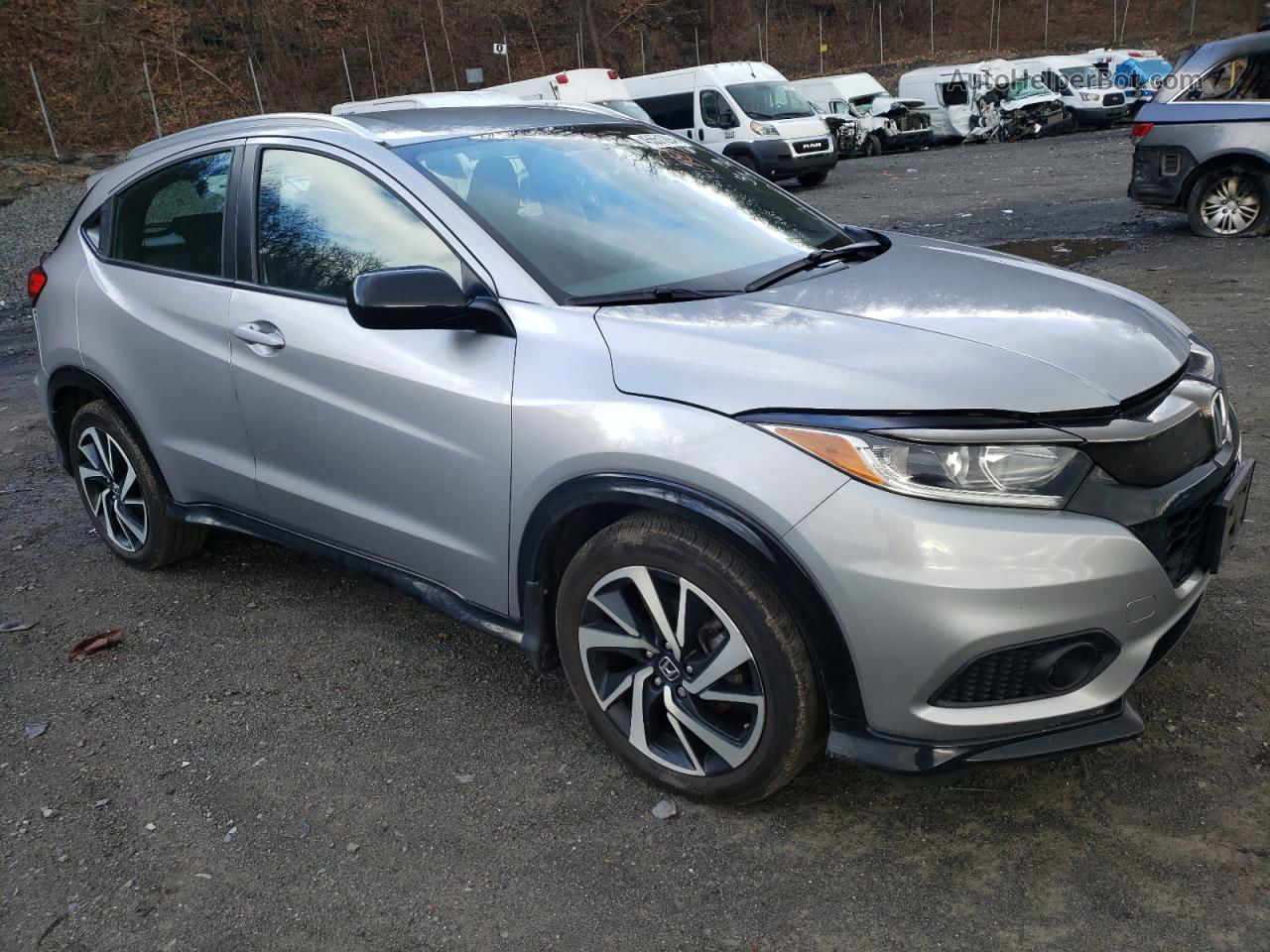 2019 Honda Hr-v Sport Silver vin: 3CZRU6H14KG719594