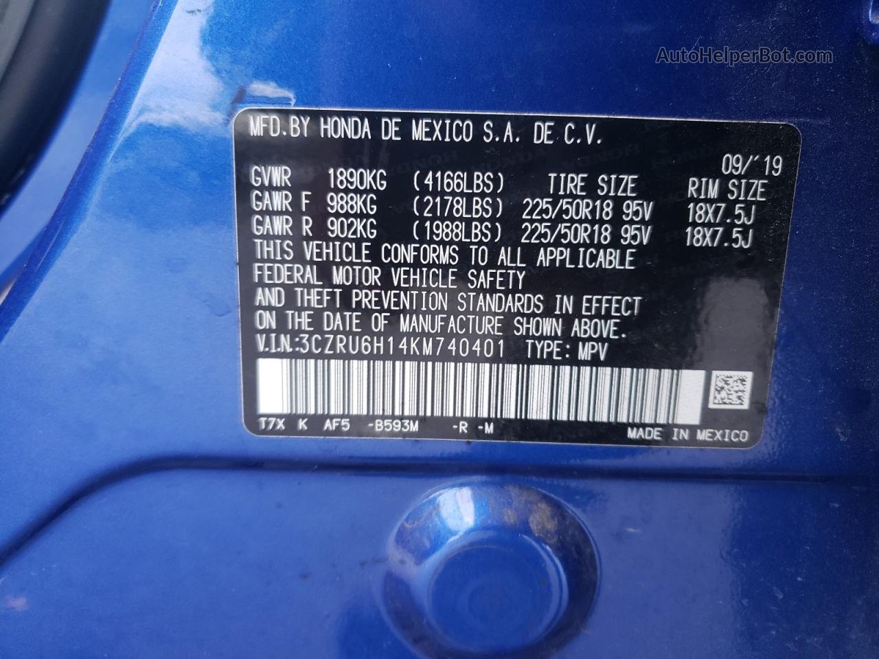 2019 Honda Hr-v Sport Синий vin: 3CZRU6H14KM740401