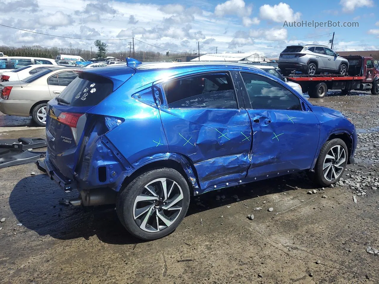 2019 Honda Hr-v Sport Blue vin: 3CZRU6H15KG713688