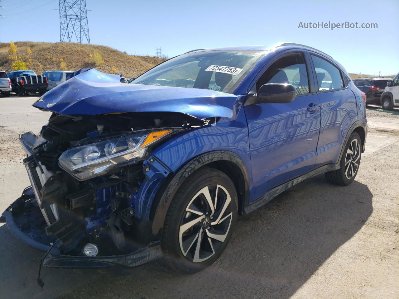 2019 Honda Hr-v Sport Blue vin: 3CZRU6H16KG726644