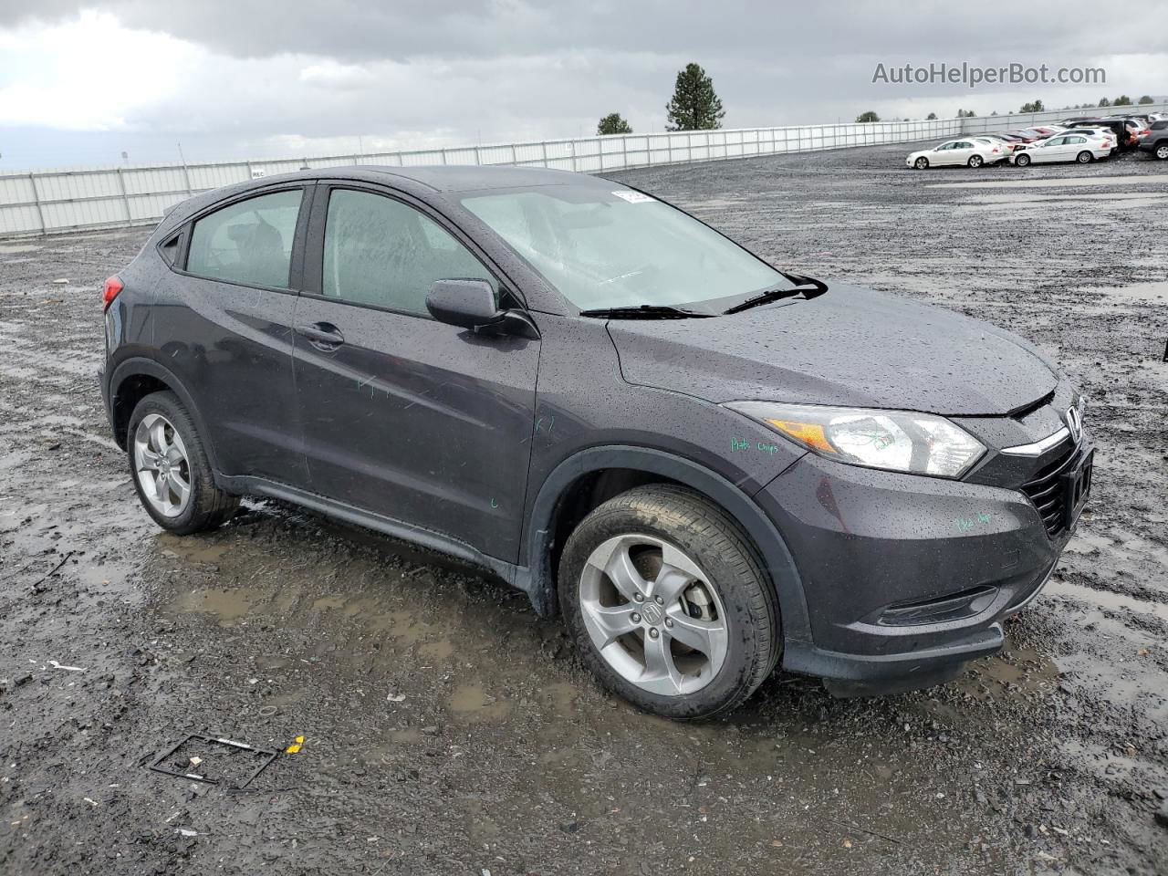 2017 Honda Hr-v Lx Gray vin: 3CZRU6H30HM709818