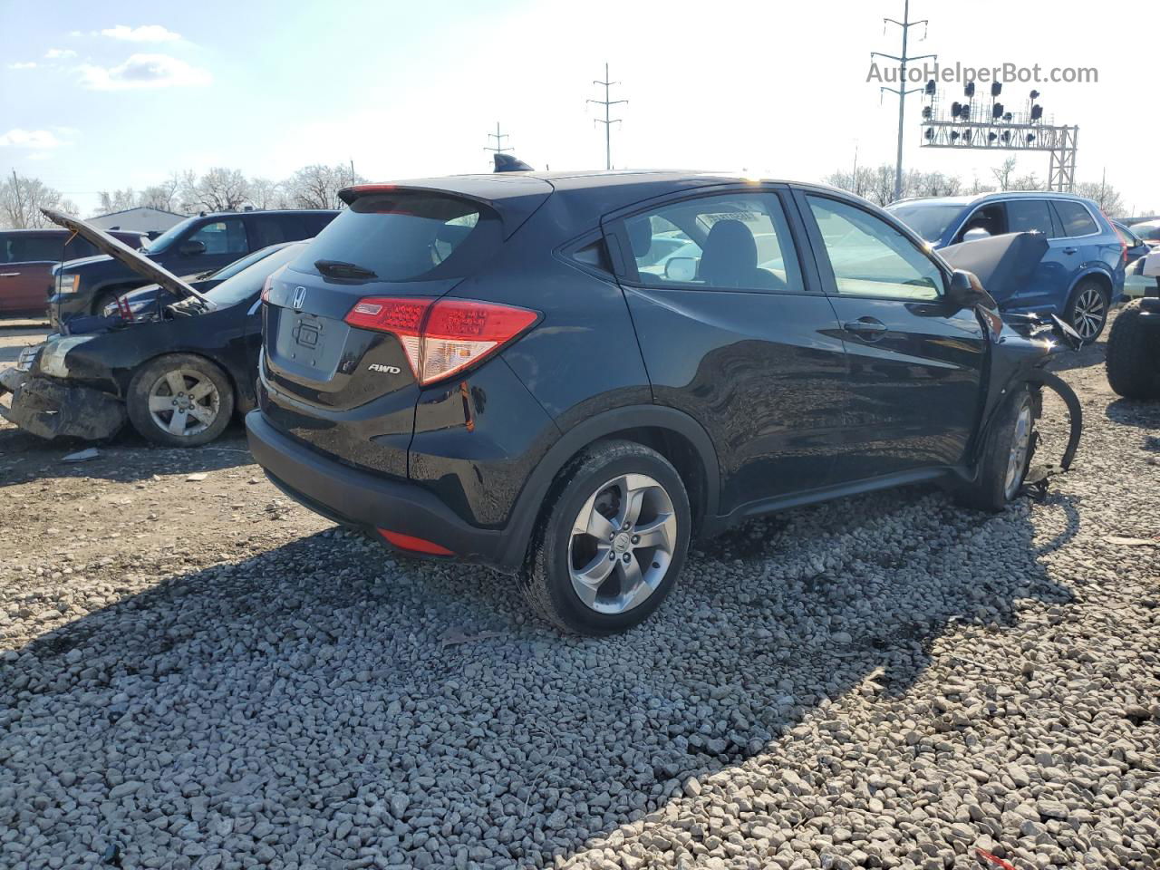 2018 Honda Hr-v Lx Black vin: 3CZRU6H30JG703005