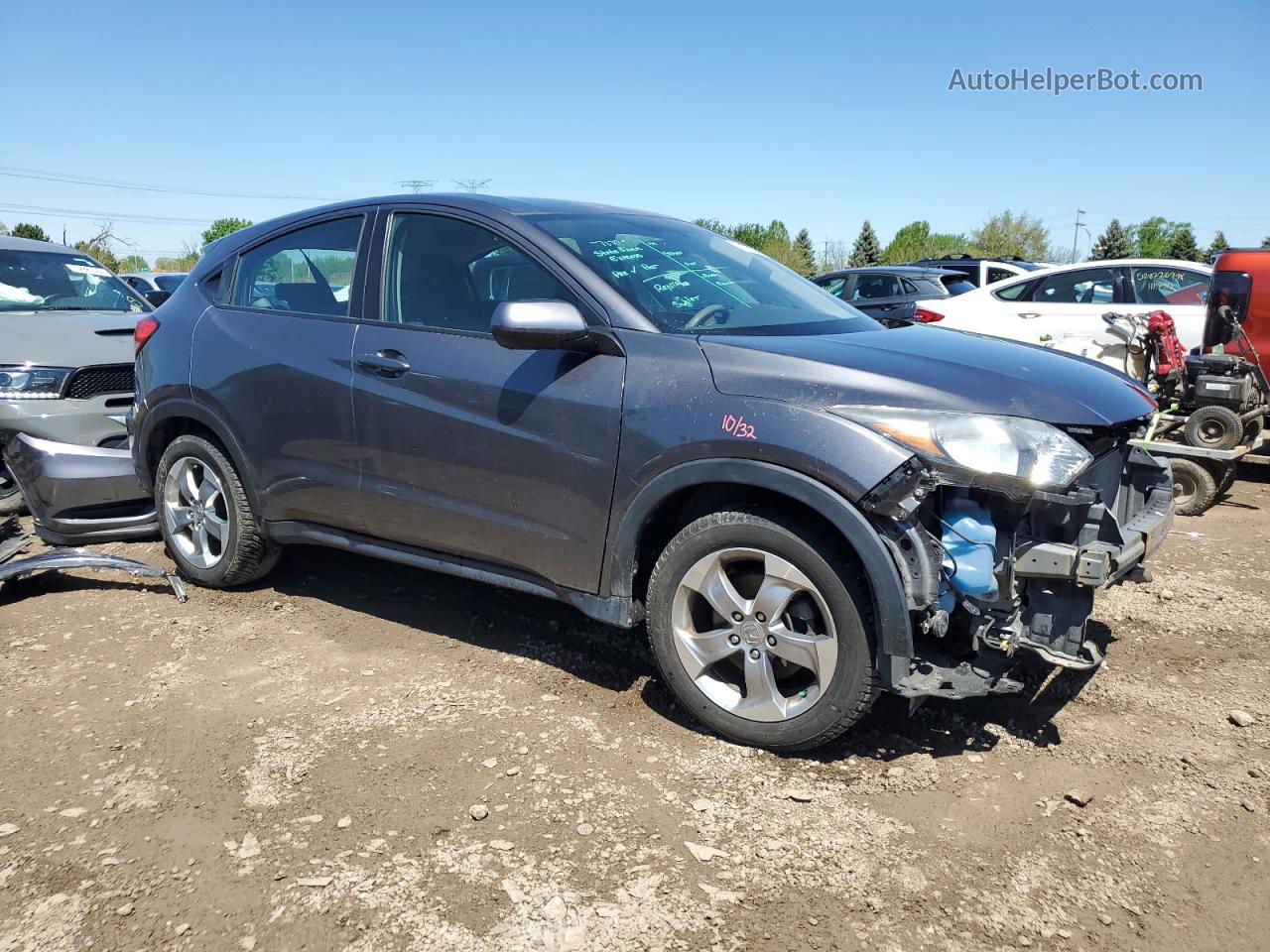 2016 Honda Hr-v Lx Gray vin: 3CZRU6H33GM759711