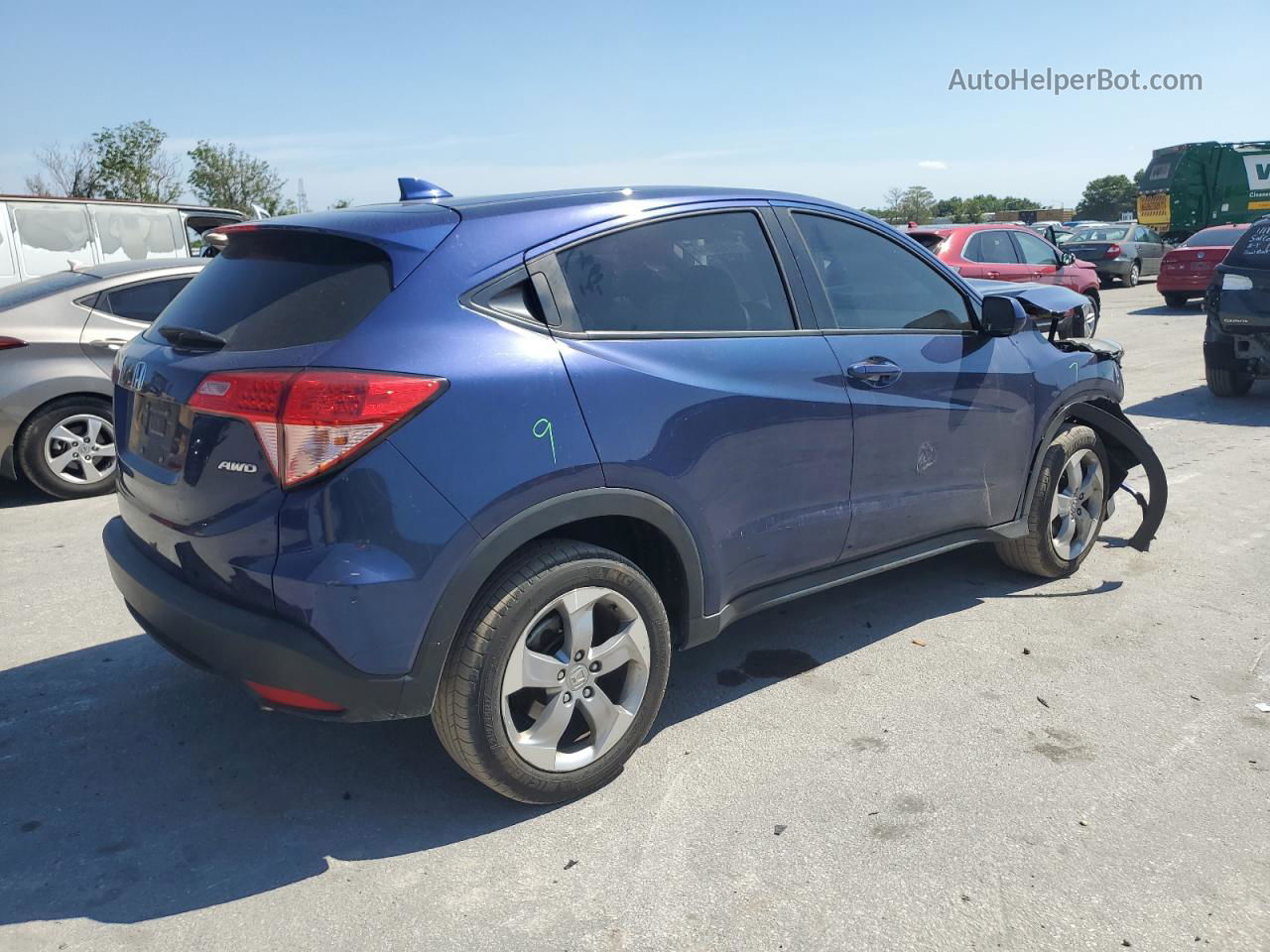 2017 Honda Hr-v Lx Blue vin: 3CZRU6H33HG708791