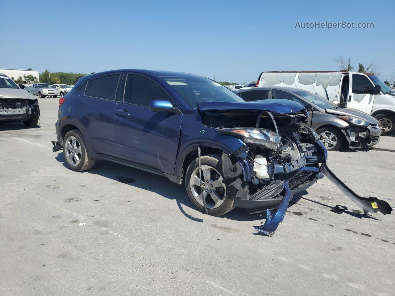 2017 Honda Hr-v Lx Blue vin: 3CZRU6H33HG708791