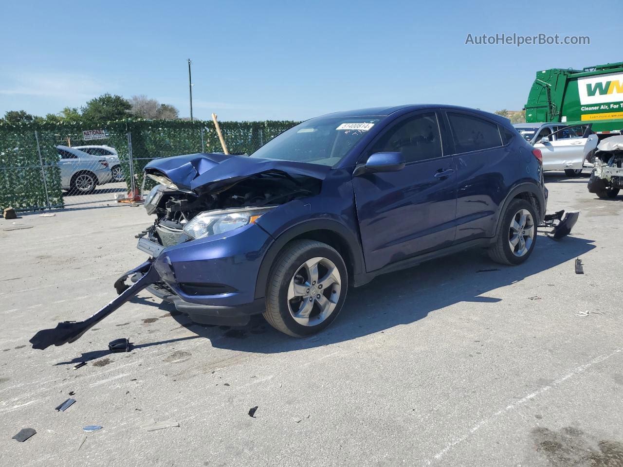 2017 Honda Hr-v Lx Blue vin: 3CZRU6H33HG708791