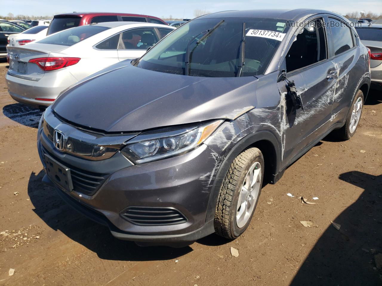 2019 Honda Hr-v Lx Gray vin: 3CZRU6H33KG722486