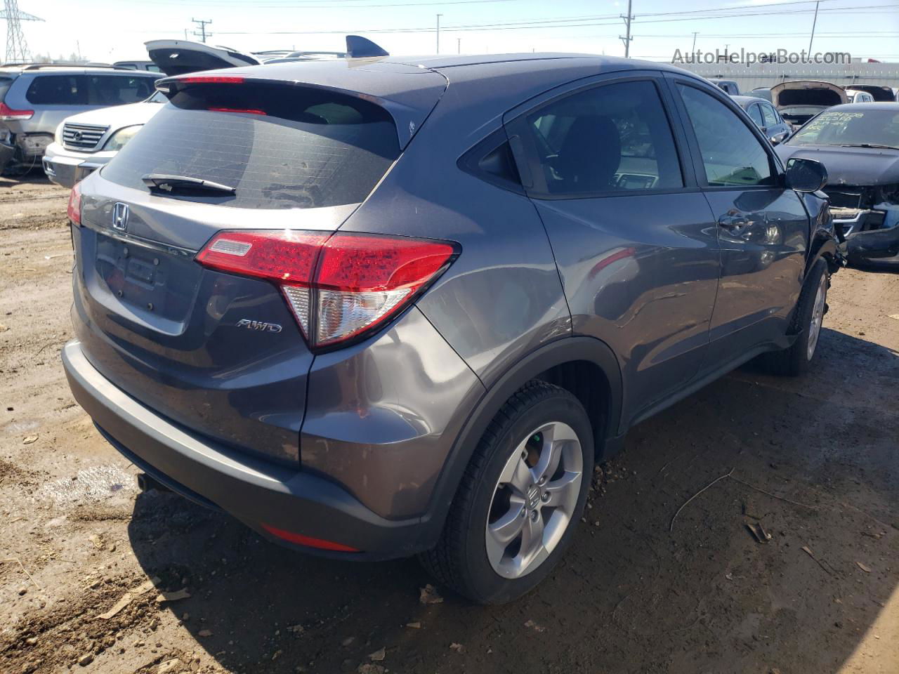 2019 Honda Hr-v Lx Gray vin: 3CZRU6H33KG722486