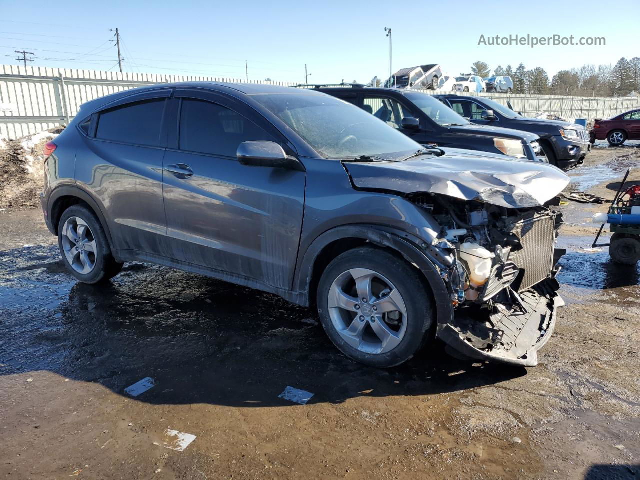 2019 Honda Hr-v Lx Gray vin: 3CZRU6H34KG730466