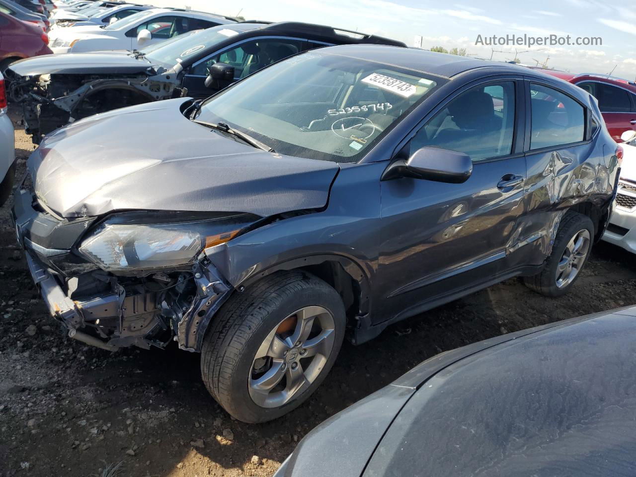 2018 Honda Hr-v Lx Gray vin: 3CZRU6H35JG706353