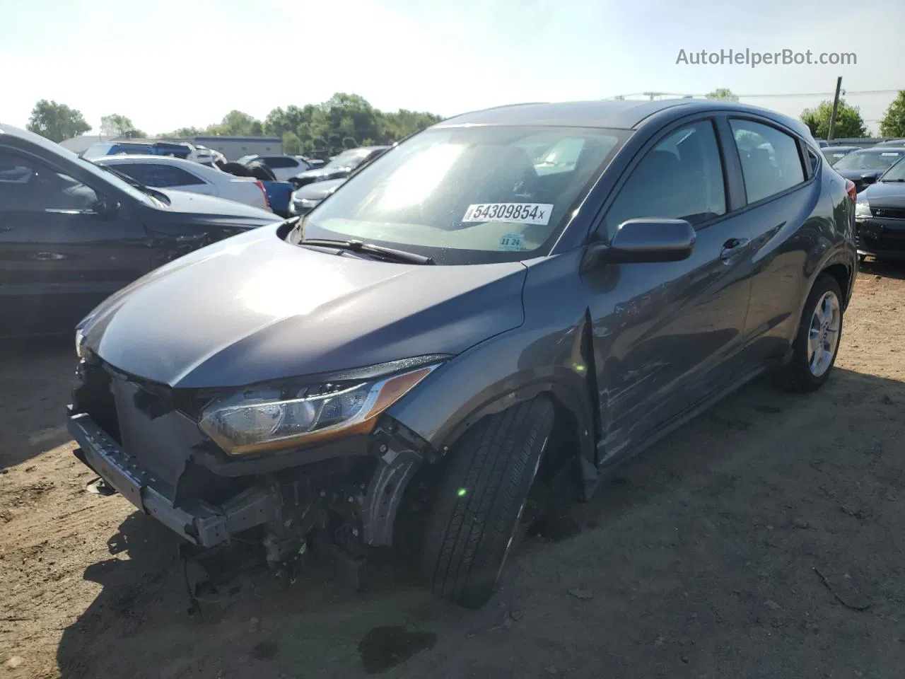 2019 Honda Hr-v Lx Gray vin: 3CZRU6H36KG731988