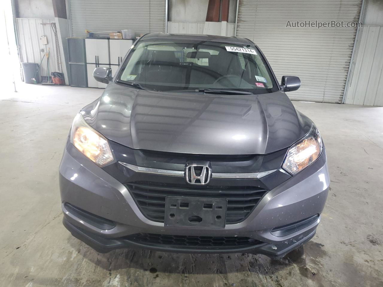 2016 Honda Hr-v Lx Gray vin: 3CZRU6H38GM705305