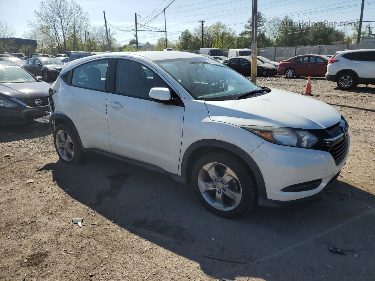 2016 Honda Hr-v Lx White vin: 3CZRU6H38GM766878