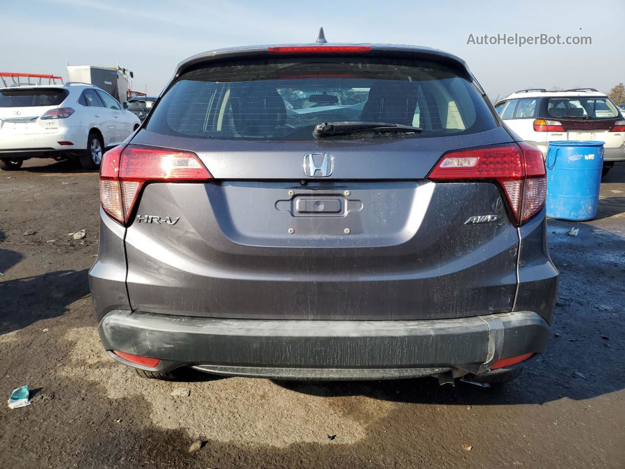 2017 Honda Hr-v Lx Gray vin: 3CZRU6H39HG707578