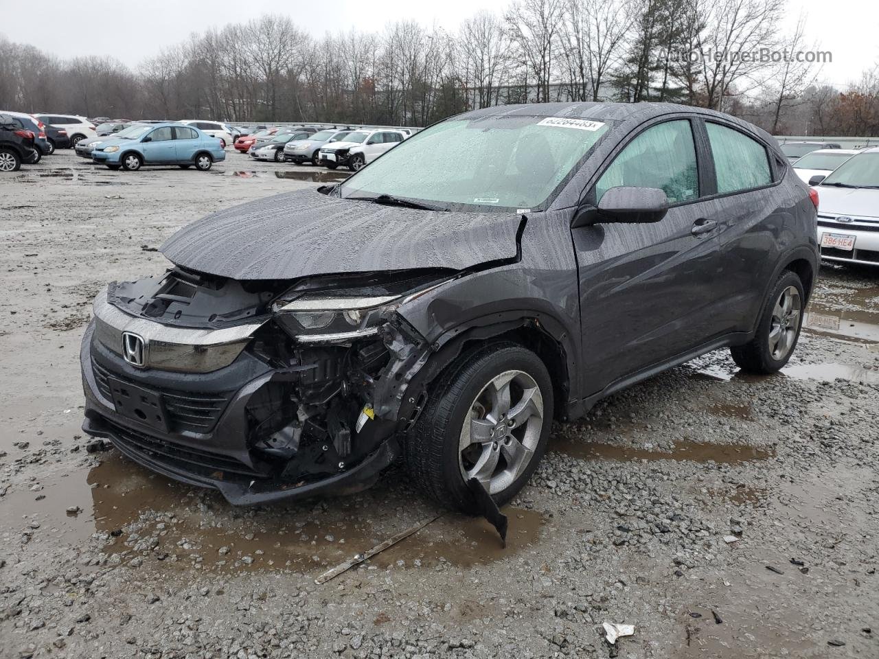 2019 Honda Hr-v Lx Gray vin: 3CZRU6H39KG722587