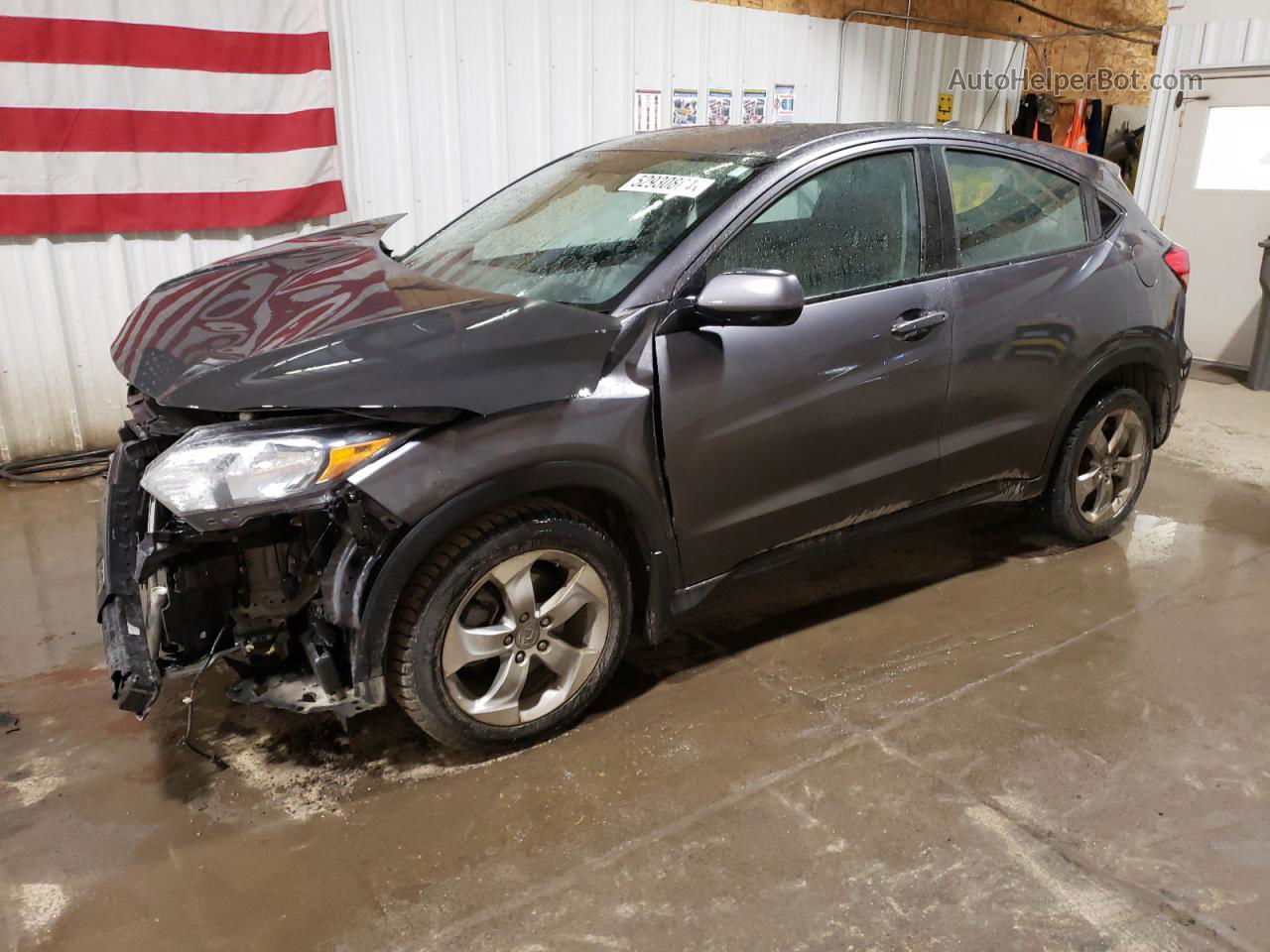 2016 Honda Hr-v Lx Gray vin: 3CZRU6H3XGM744929