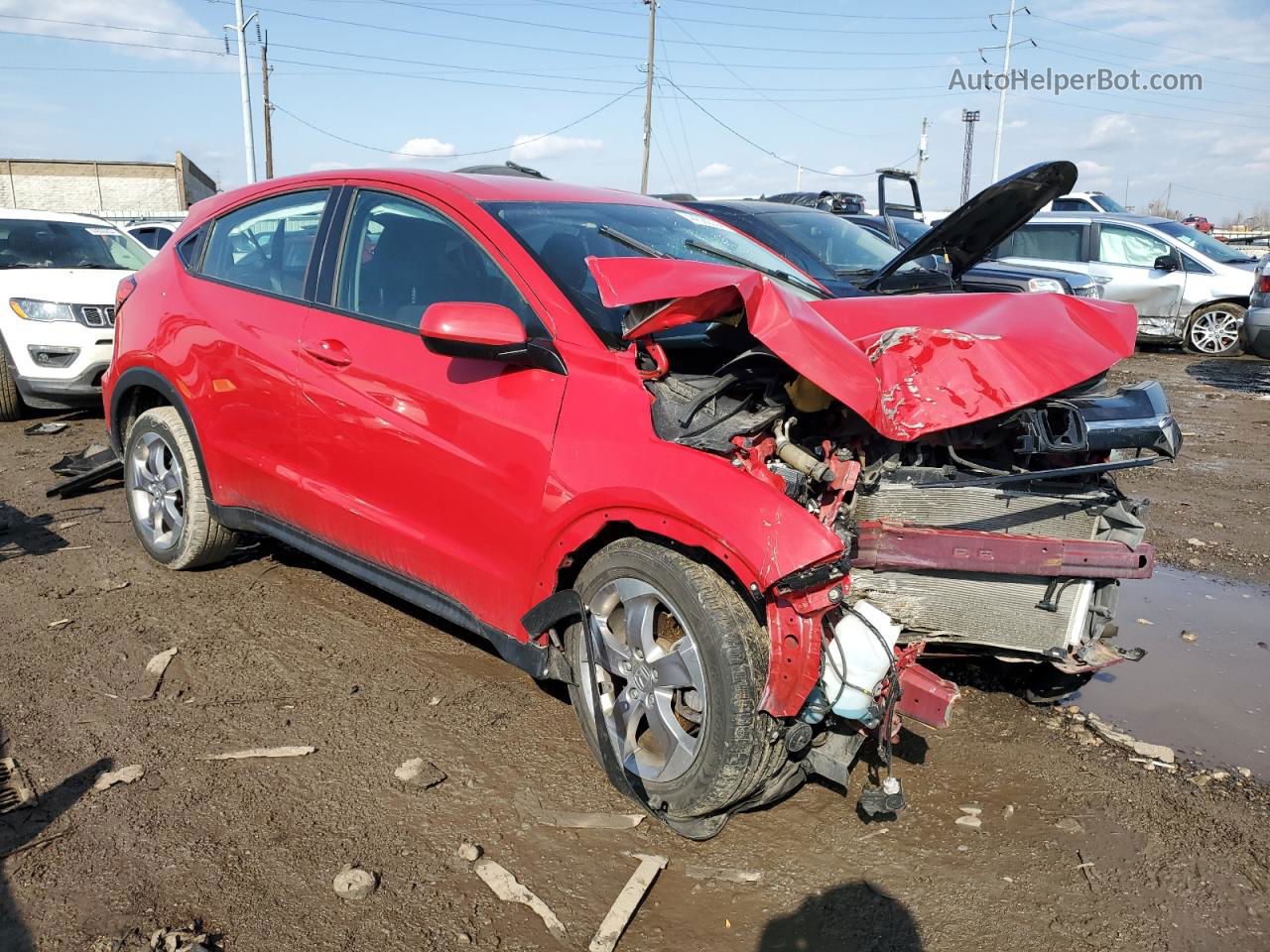 2018 Honda Hr-v Lx Red vin: 3CZRU6H3XJG727697