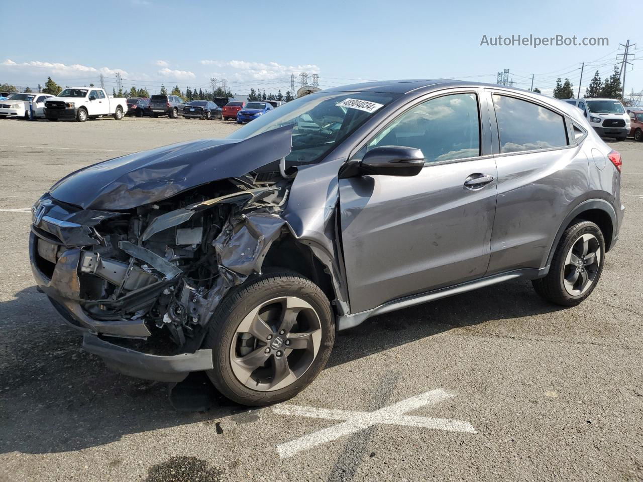 2018 Honda Hr-v Ex Серый vin: 3CZRU6H50JM723872