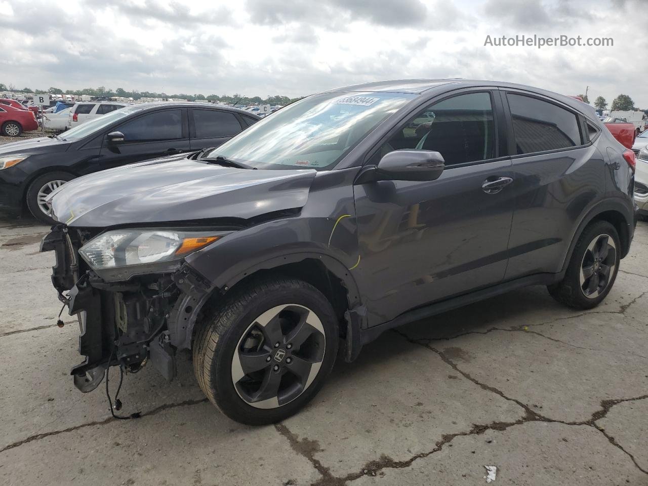 2018 Honda Hr-v Ex Gray vin: 3CZRU6H51JG717349