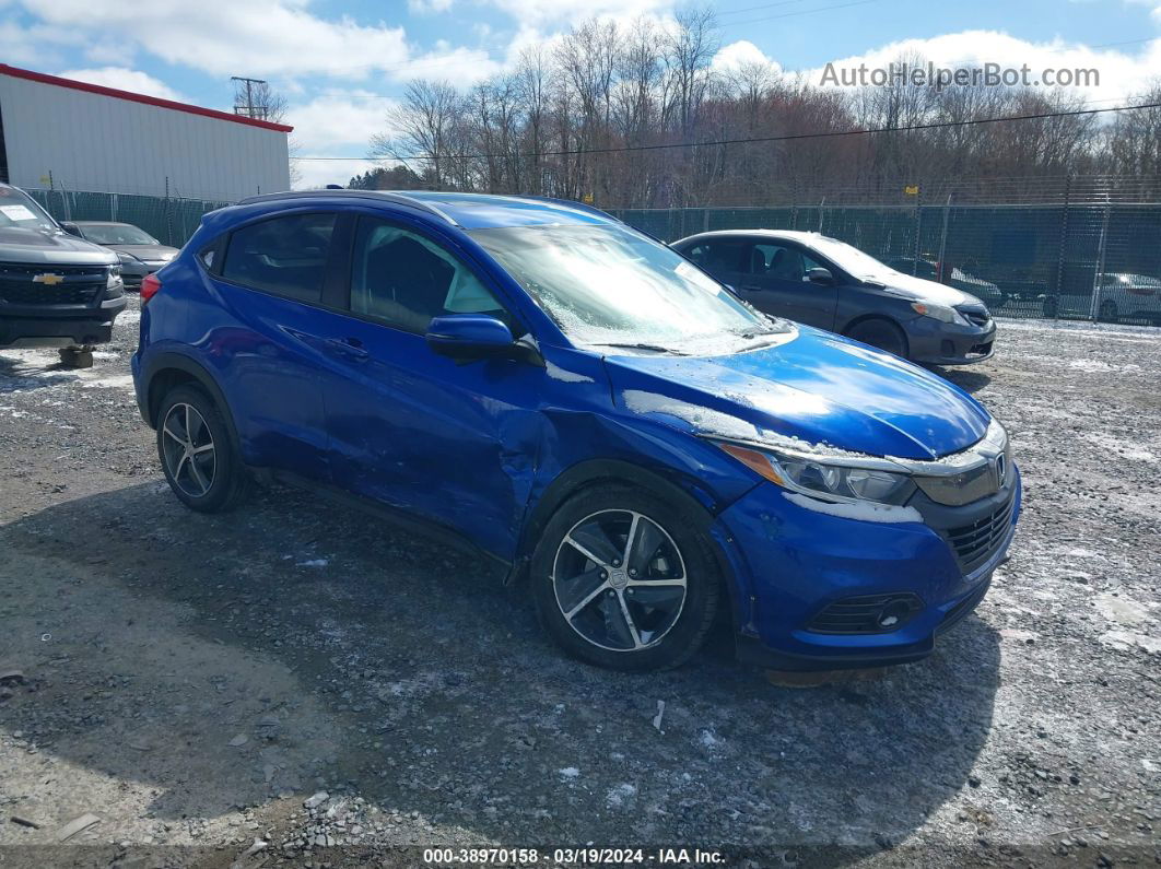 2021 Honda Hr-v Awd Ex Blue vin: 3CZRU6H52MM700761