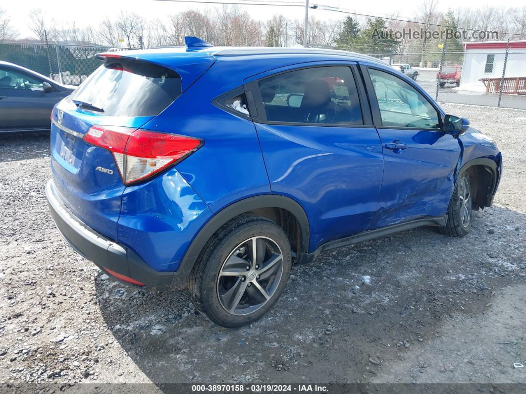 2021 Honda Hr-v Awd Ex Blue vin: 3CZRU6H52MM700761