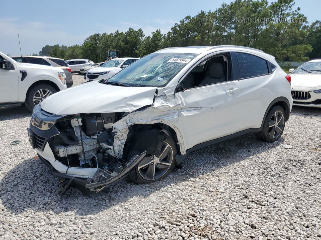 2021 Honda Hr-v Ex White vin: 3CZRU6H53MM718170