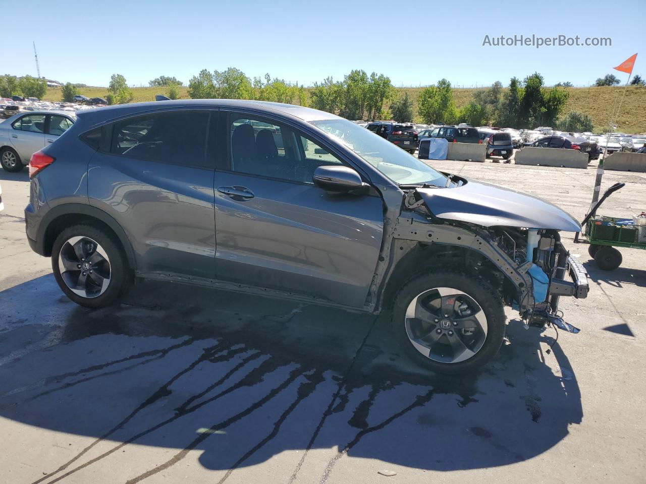 2018 Honda Hr-v Ex Gray vin: 3CZRU6H54JG717393