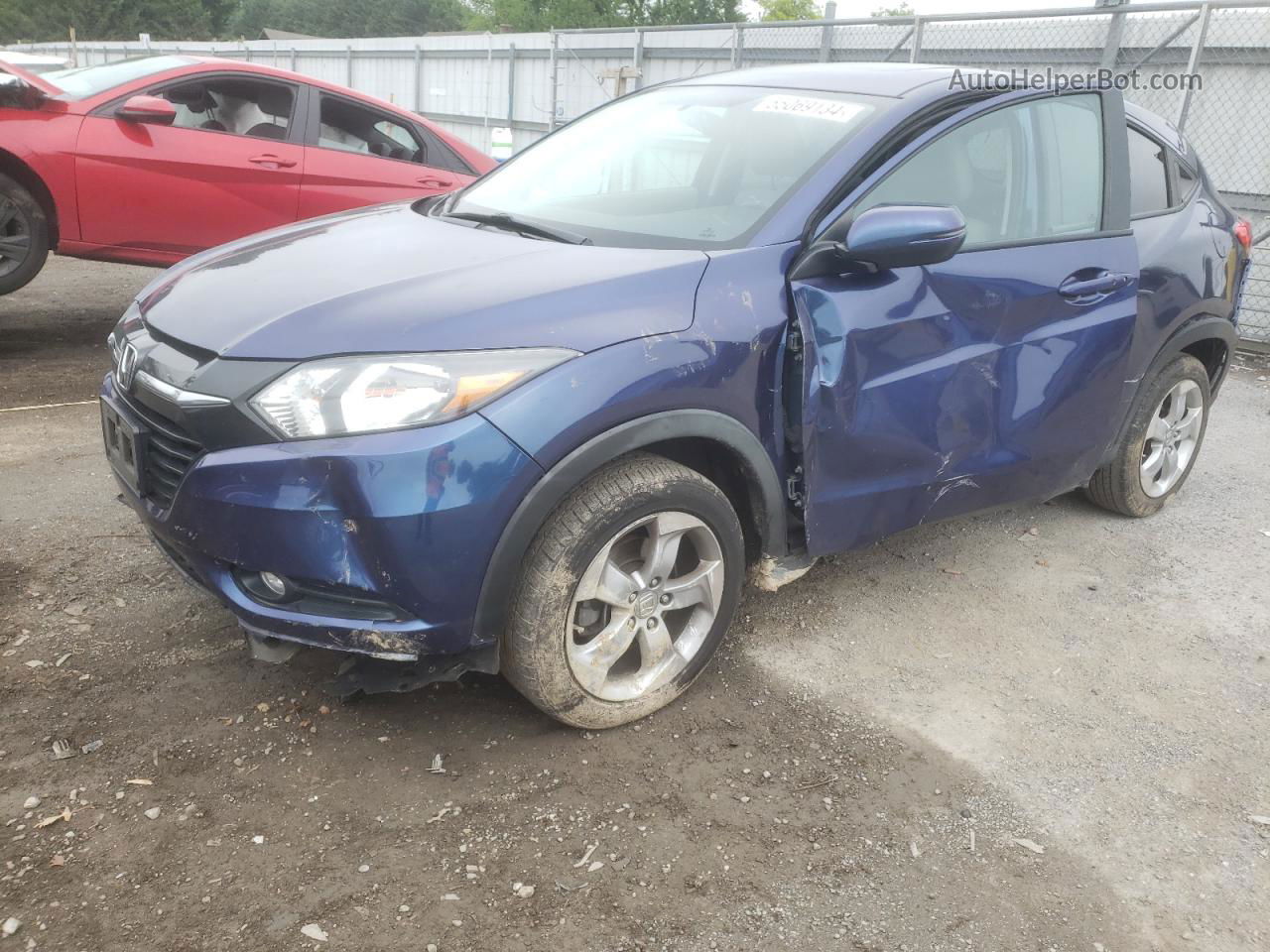 2016 Honda Hr-v Ex Blue vin: 3CZRU6H55GM750218