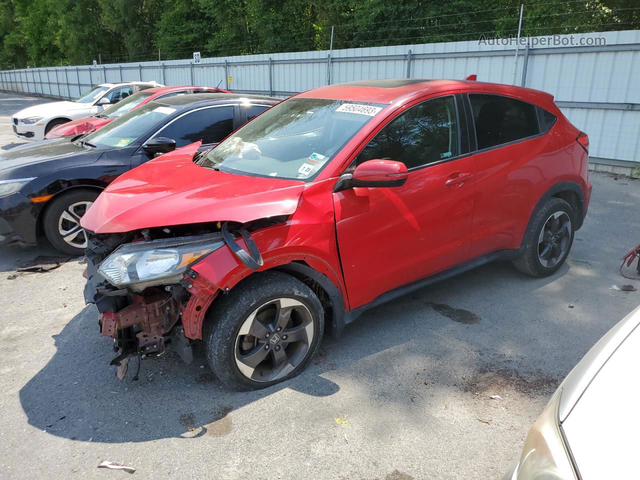 2018 Honda Hr-v Ex Red vin: 3CZRU6H55JM715489