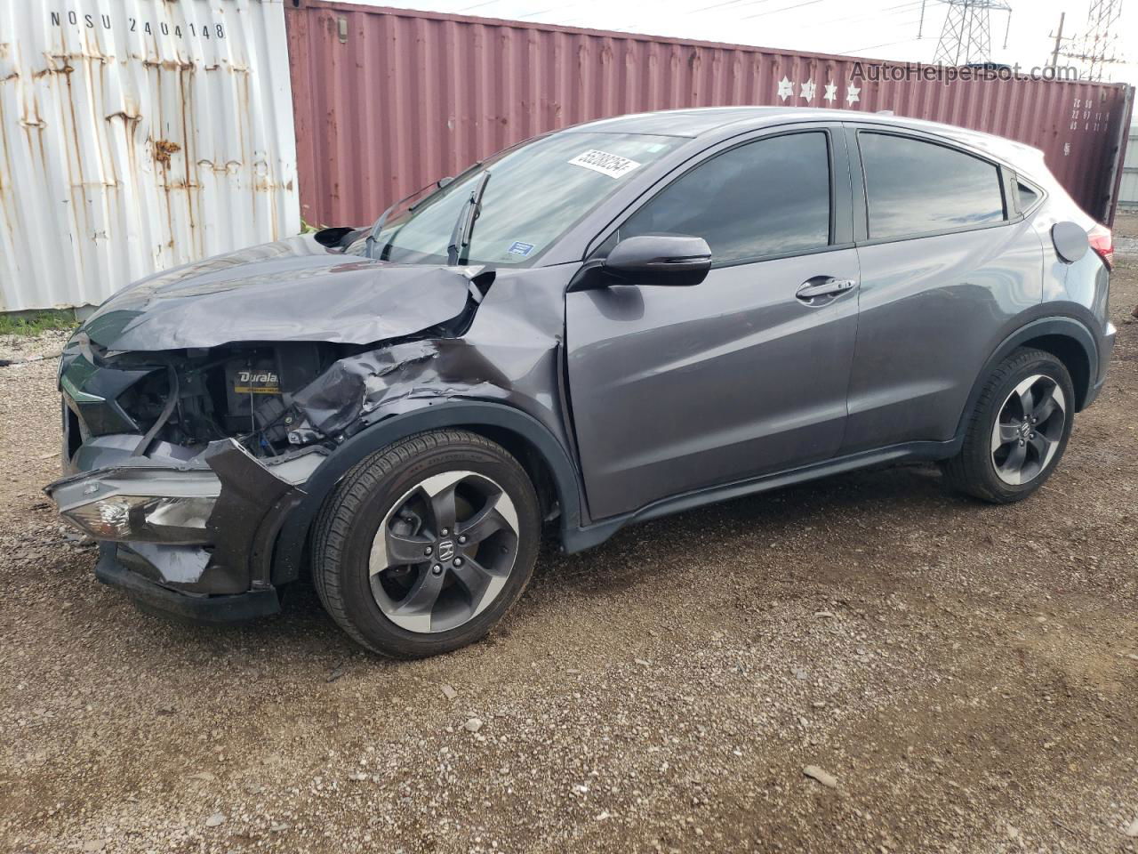 2018 Honda Hr-v Ex Gray vin: 3CZRU6H56JG709599