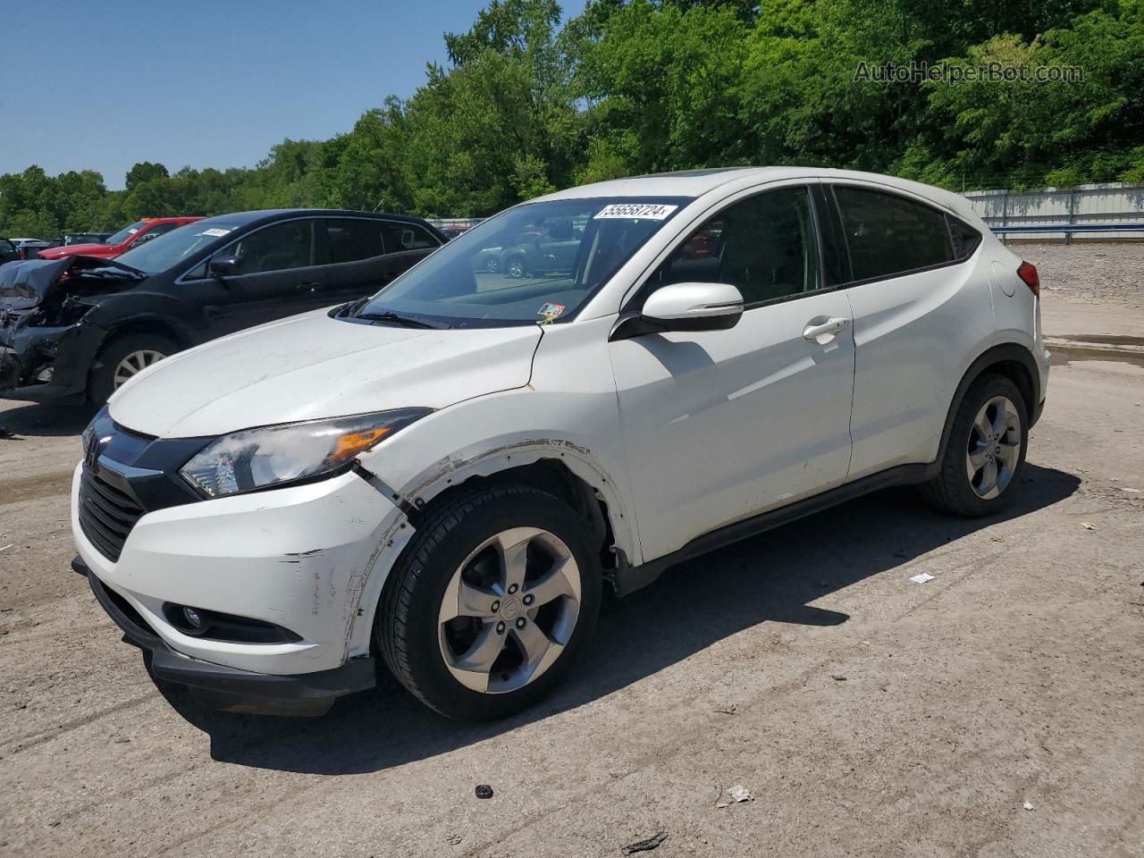 2016 Honda Hr-v Ex White vin: 3CZRU6H57GM764718