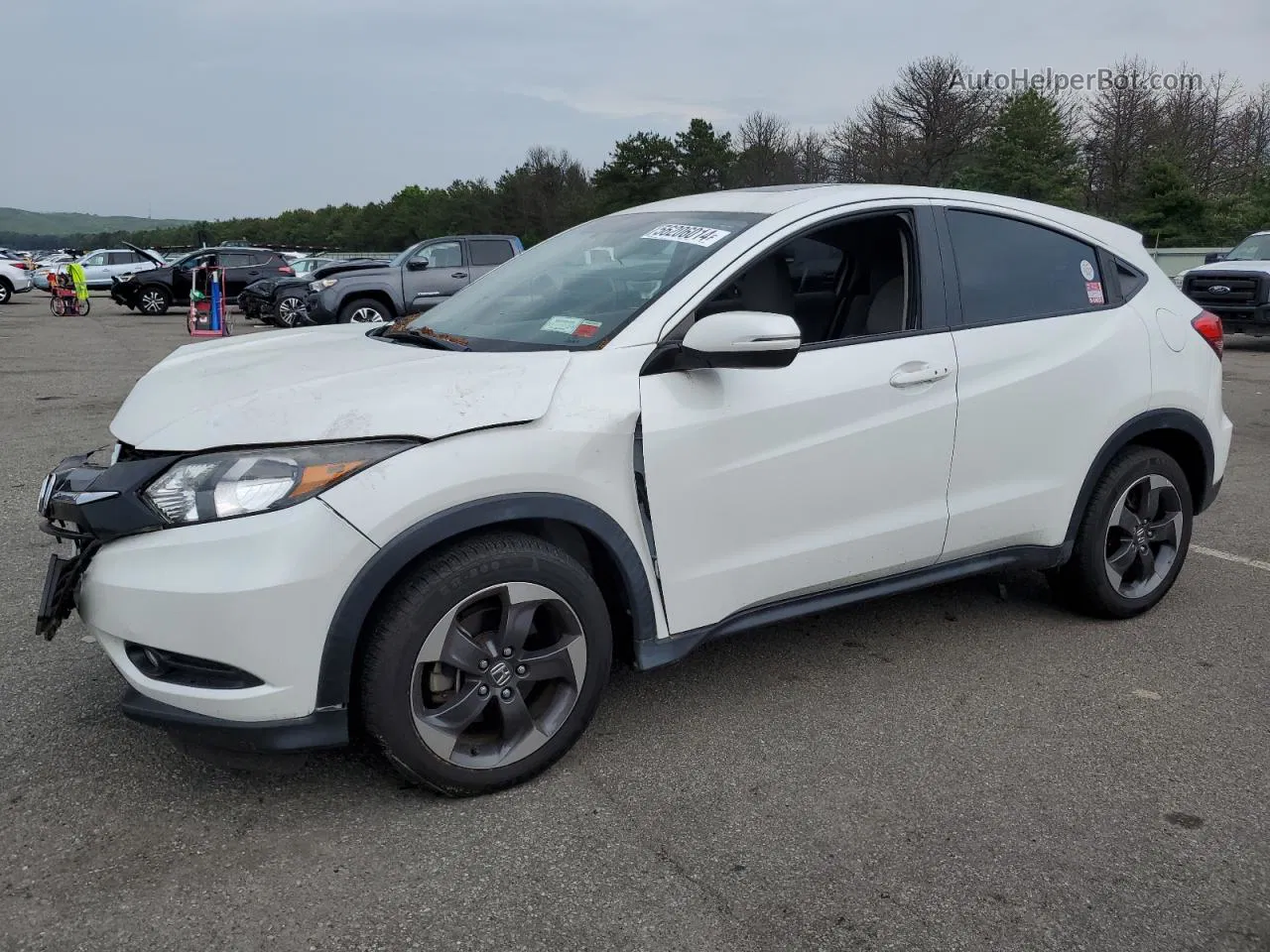 2018 Honda Hr-v Ex White vin: 3CZRU6H57JM723528