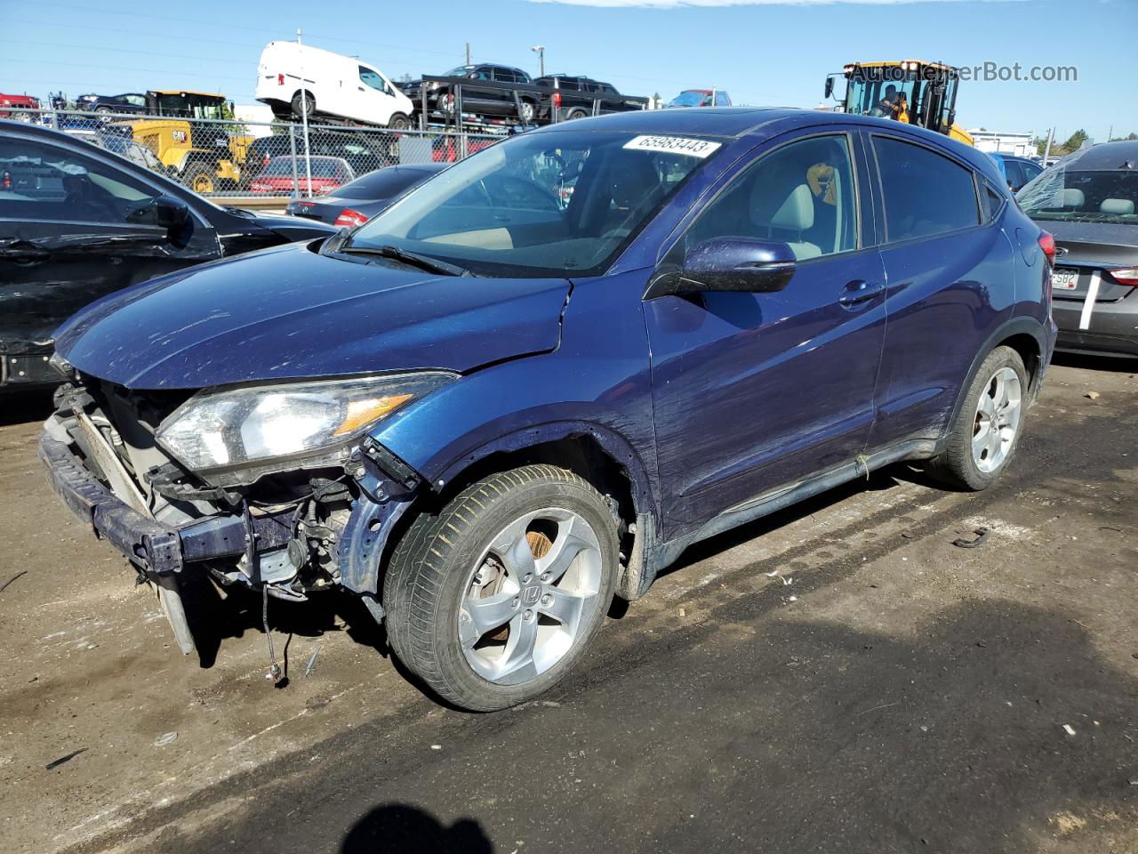 2016 Honda Hr-v Ex Blue vin: 3CZRU6H58GM737107