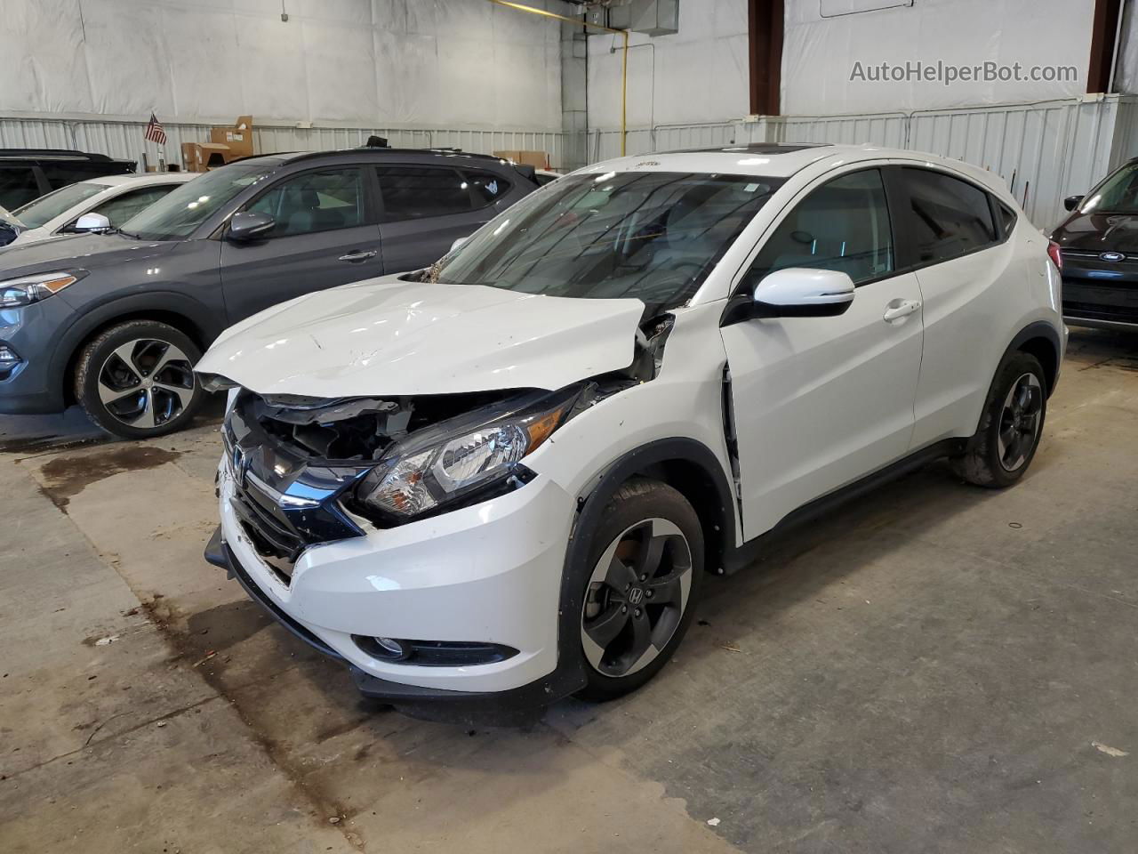 2018 Honda Hr-v Ex White vin: 3CZRU6H58JM719407