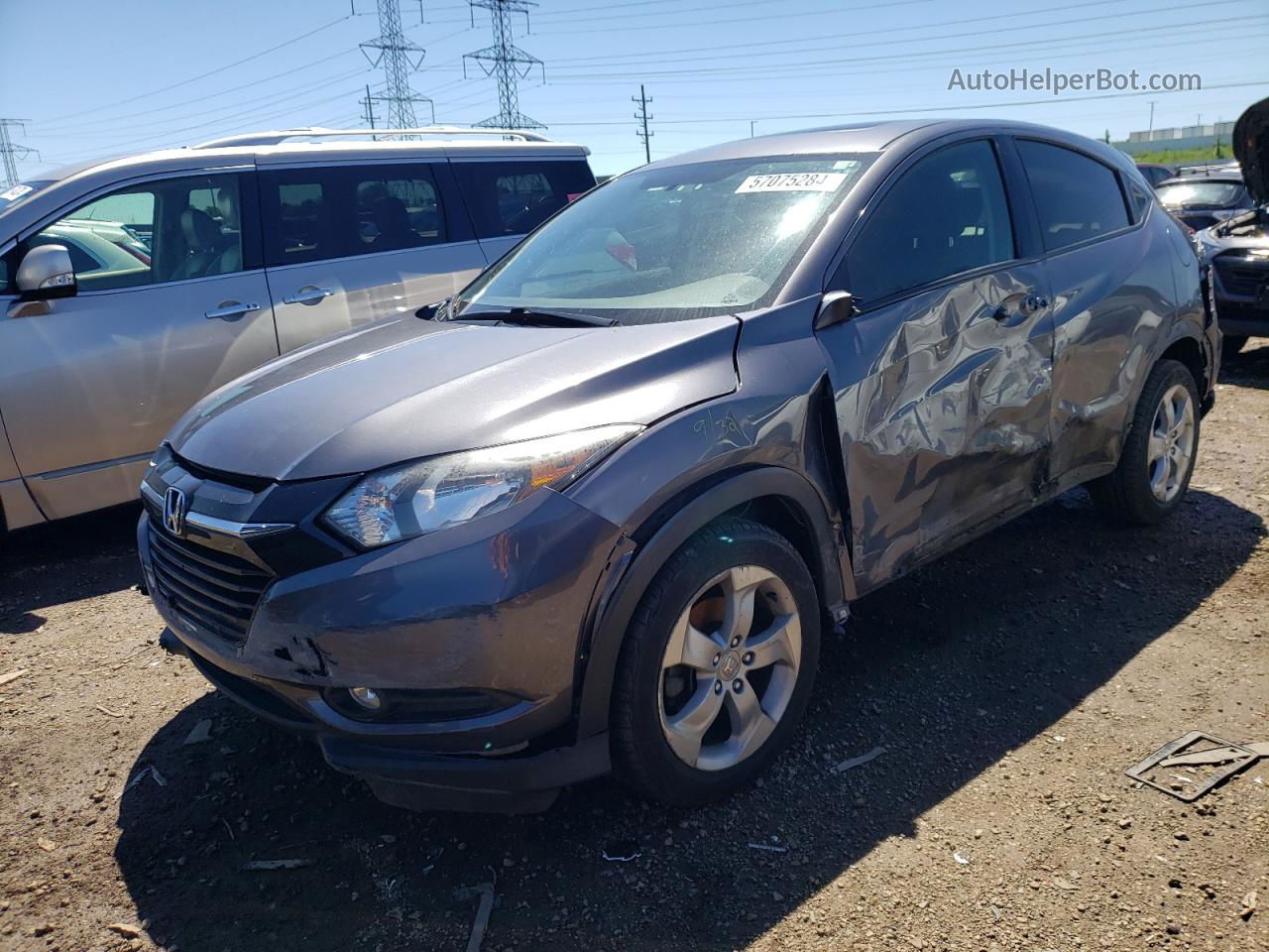 2016 Honda Hr-v Ex Gray vin: 3CZRU6H59GM728481