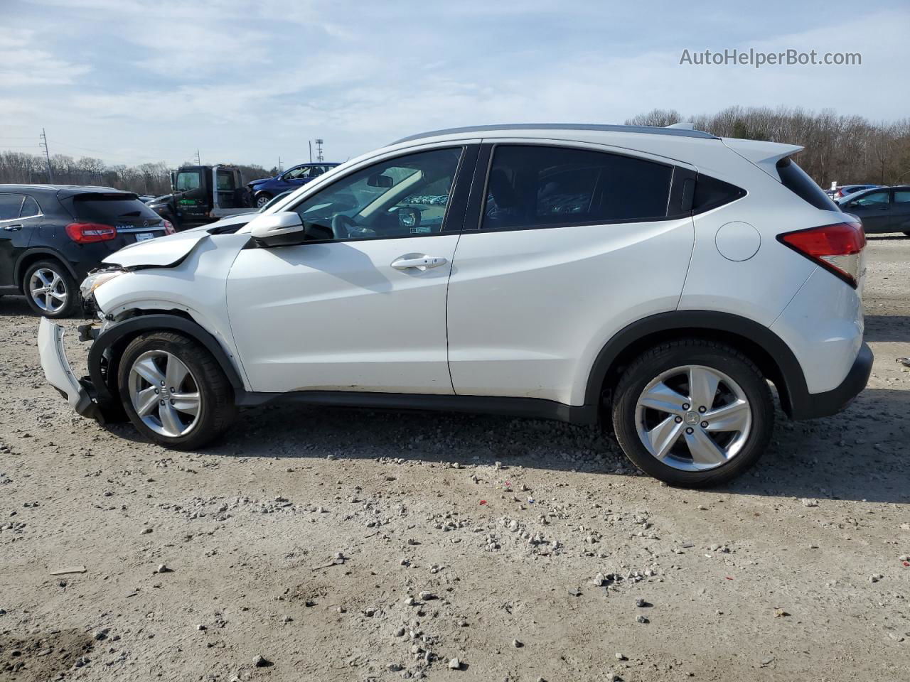 2019 Honda Hr-v Ex White vin: 3CZRU6H59KM729378