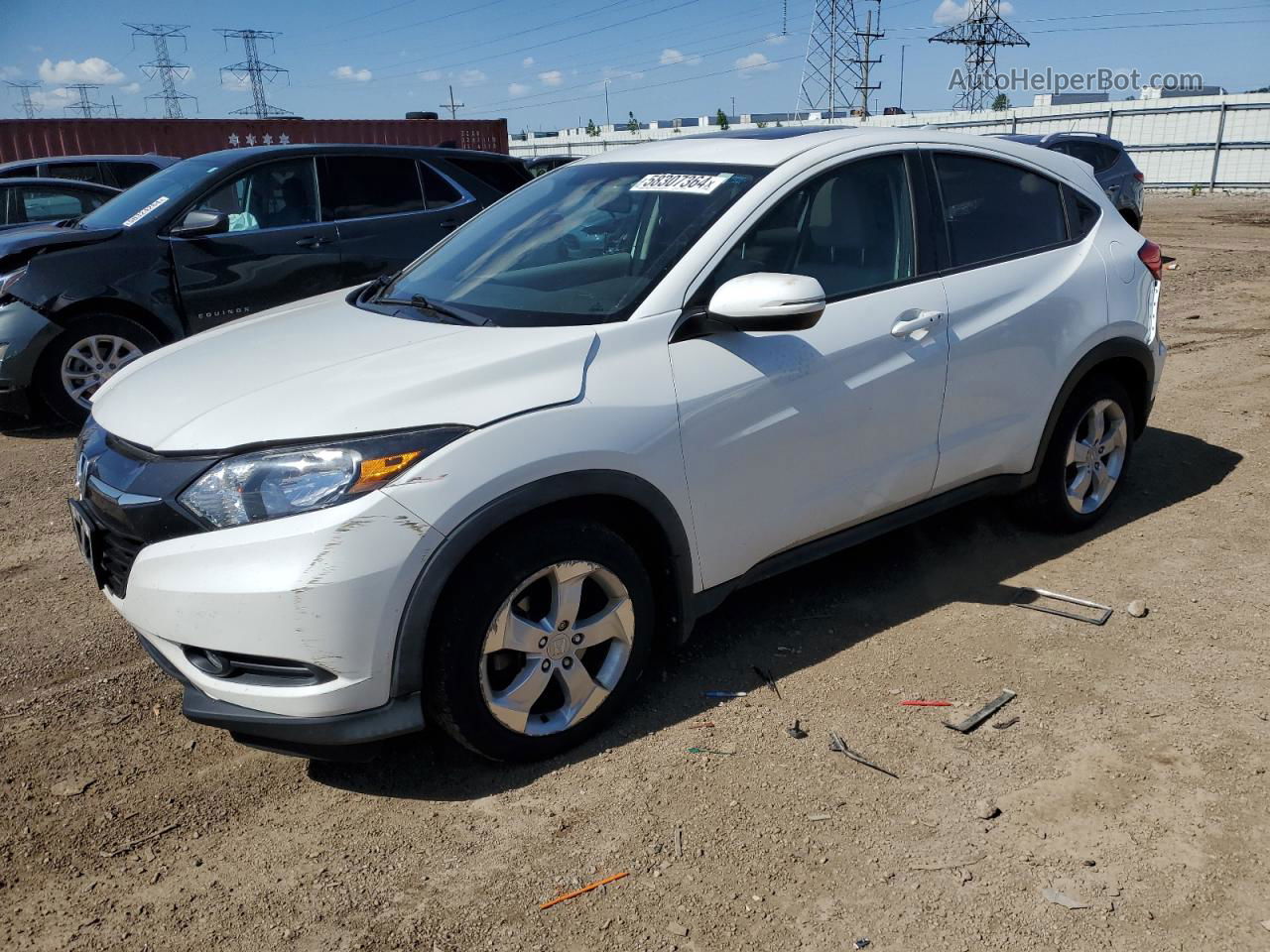 2016 Honda Hr-v Ex White vin: 3CZRU6H5XGM753759