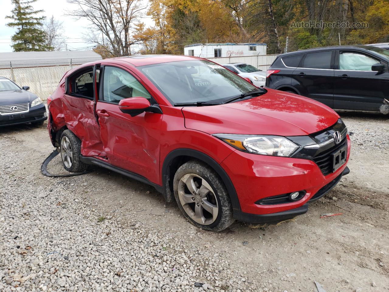 2016 Honda Hr-v Ex Red vin: 3CZRU6H5XGM758654