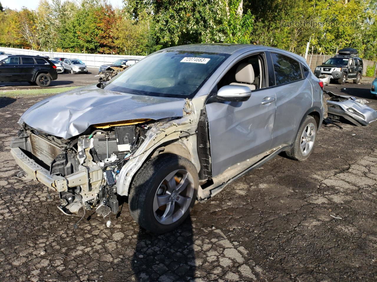 2017 Honda Hr-v Ex Silver vin: 3CZRU6H5XHM700464