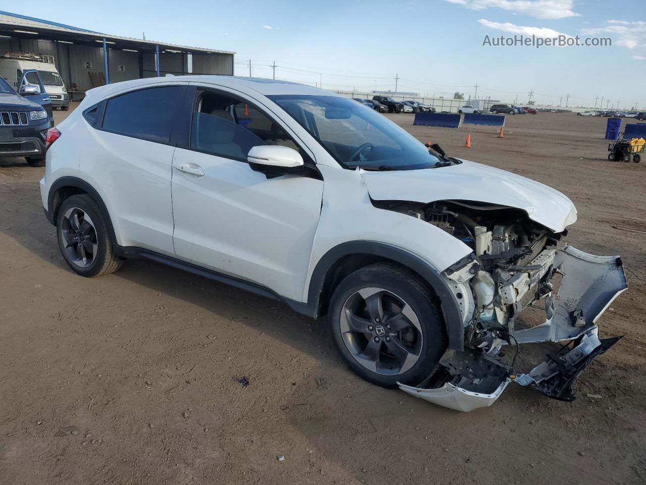 2018 Honda Hr-v Ex White vin: 3CZRU6H5XJM729503