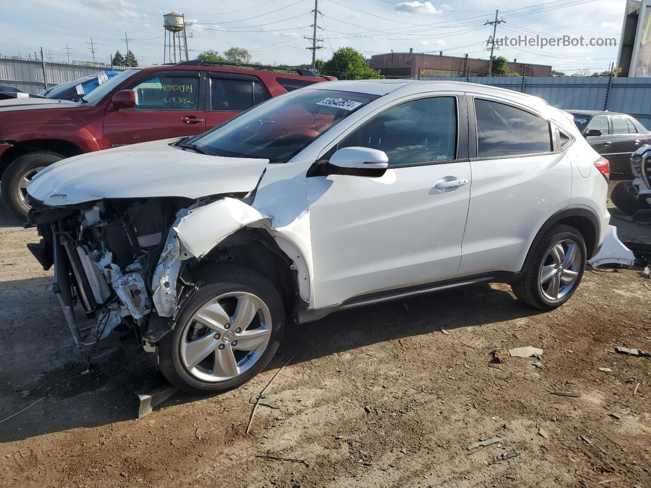 2019 Honda Hr-v Ex White vin: 3CZRU6H5XKM729406