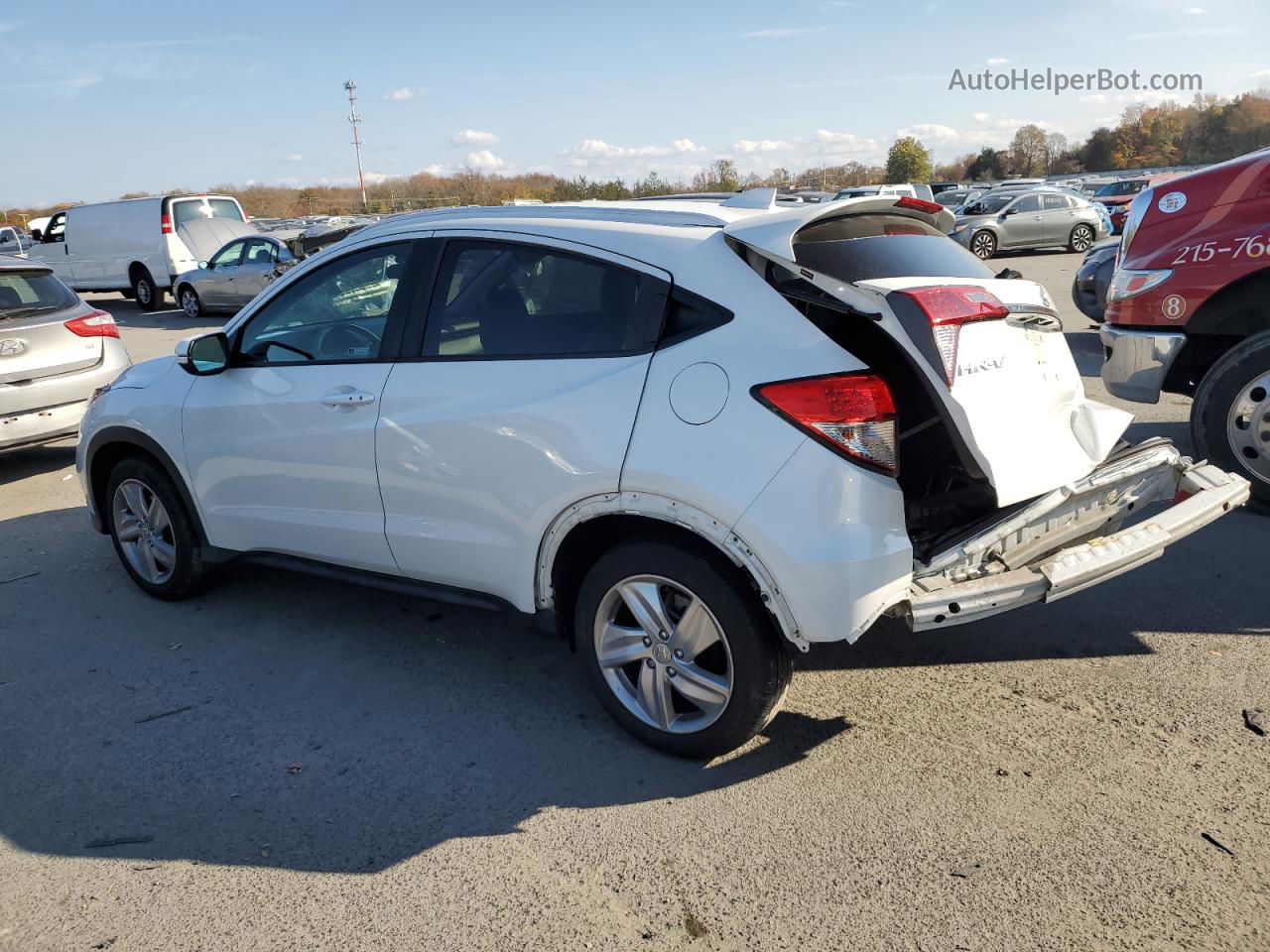 2019 Honda Hr-v Ex White vin: 3CZRU6H5XKM735190