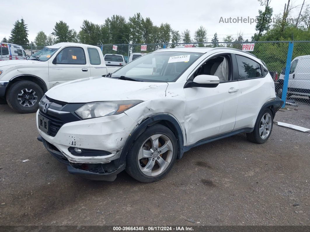 2016 Honda Hr-v Ex-l White vin: 3CZRU6H71GM742540