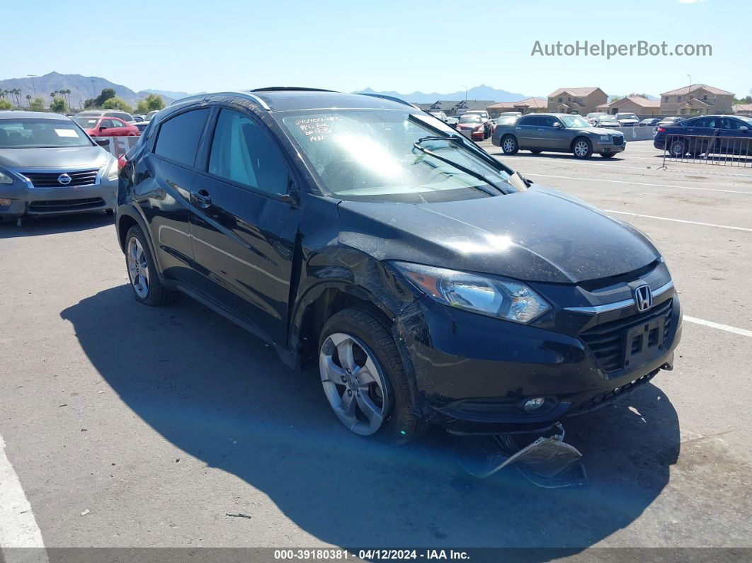 2016 Honda Hr-v Ex-l Black vin: 3CZRU6H73GM761431