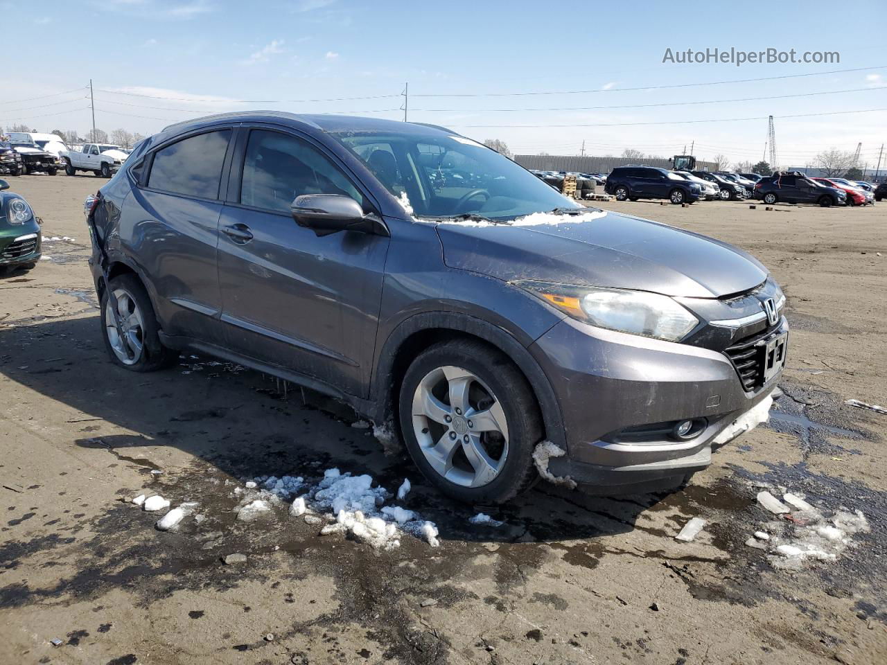 2016 Honda Hr-v Exl Серый vin: 3CZRU6H74GM730754